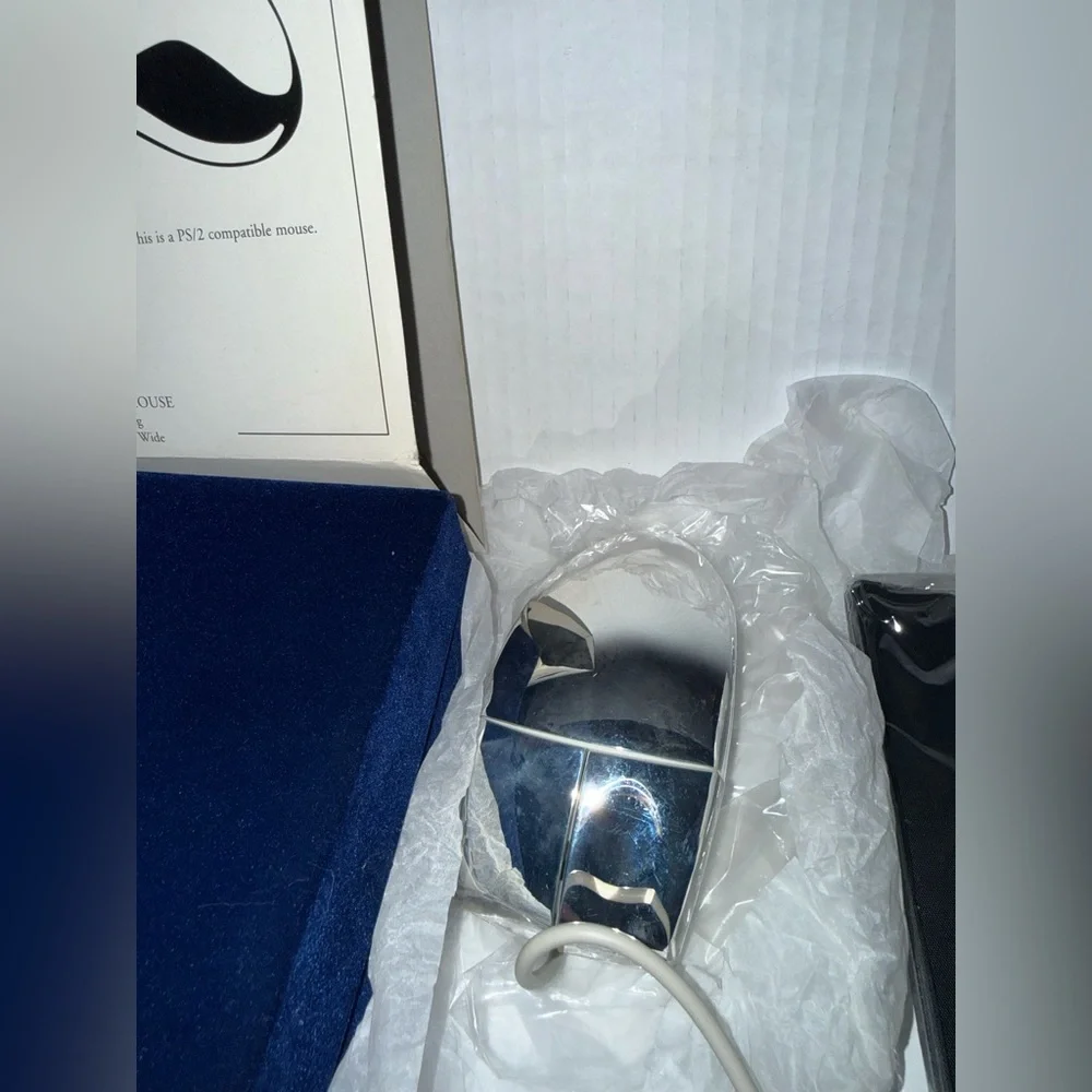 Wallace Silversmiths Silverplated Computer Mouse w/Blue Velvet Storage Box